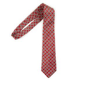 NEW Vintage Chaps Ralph Lauren all silk red / green pattern neck tie